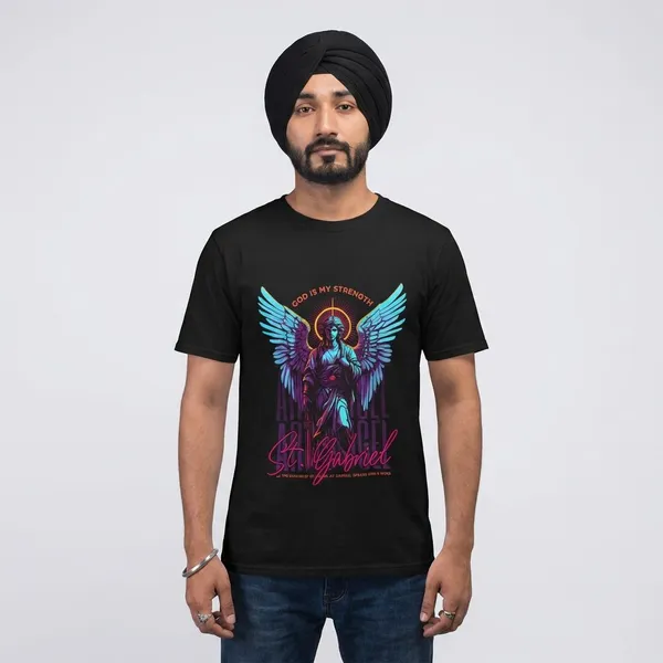 Black_Cotton_Angel_Stretch_T-Shirt_For_Unisex