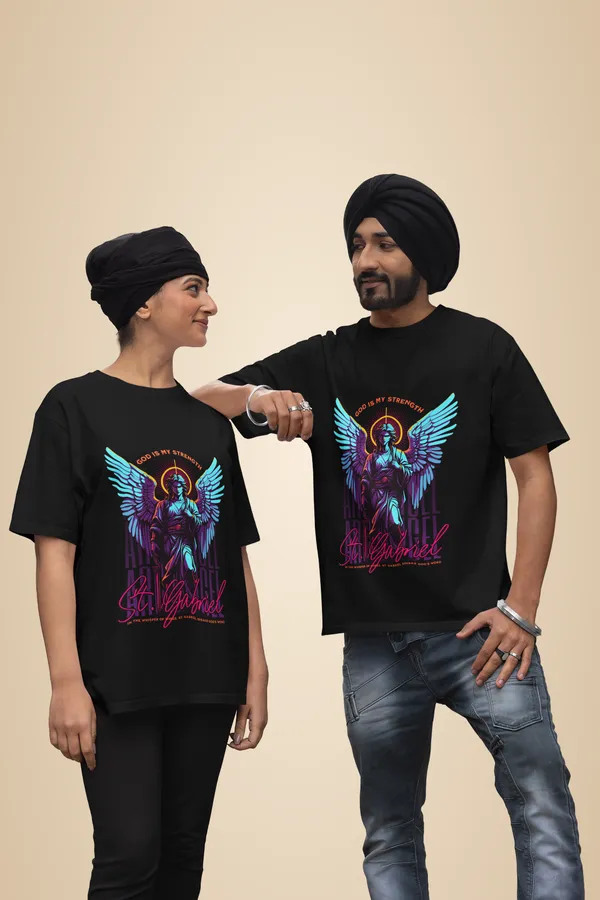 Black_Cotton_Angel_Stretch_T-Shirt_For_Unisex