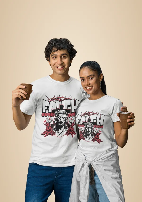 White_Cotton_Faith_Stretch_T-Shirt_For_Unisex