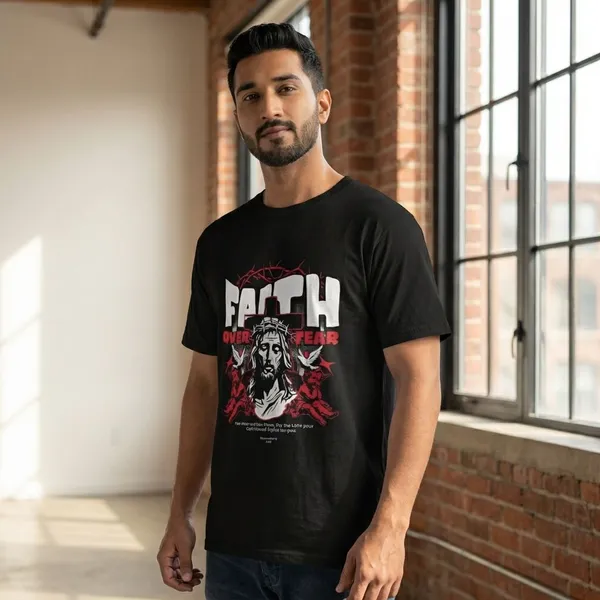 Black_Cotton_Faith_Stretch_T-Shirt_For_Unisex