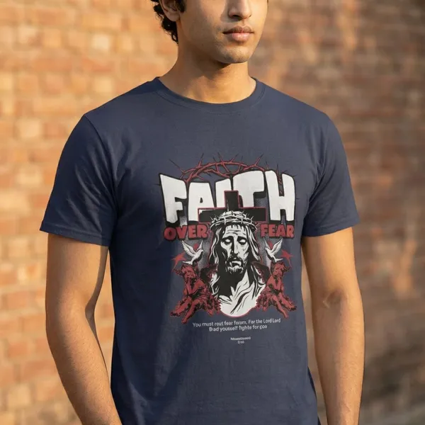 Navy_Blue_Cotton_Faith_Stretch_T-Shirt_For_Unisex