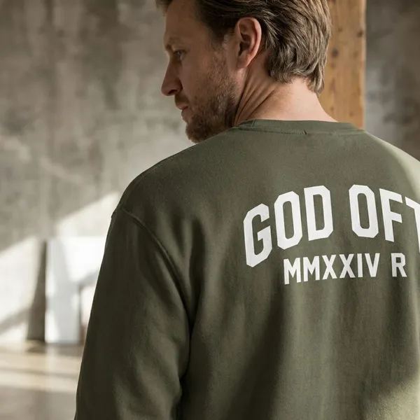 Olive_Green_Cotton_God_Of_Hustle_Sweatshirt_For_Unisex