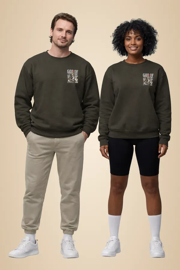 Olive_Green_Cotton_God_Of_Hustle_Sweatshirt_For_Unisex