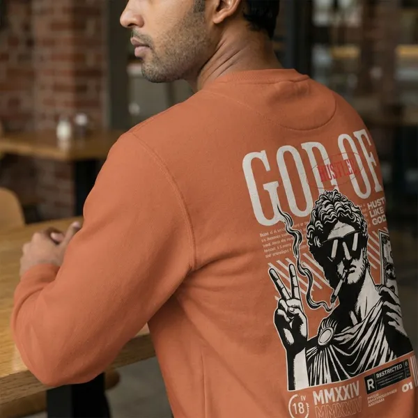 Coral_Cotton_God_Of_Hustle_Sweatshirt_For_Unisex