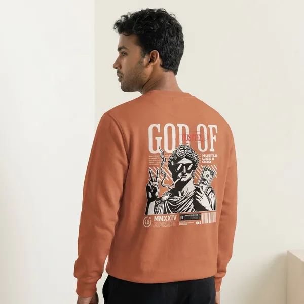 Coral_Cotton_God_Of_Hustle_Sweatshirt_For_Unisex