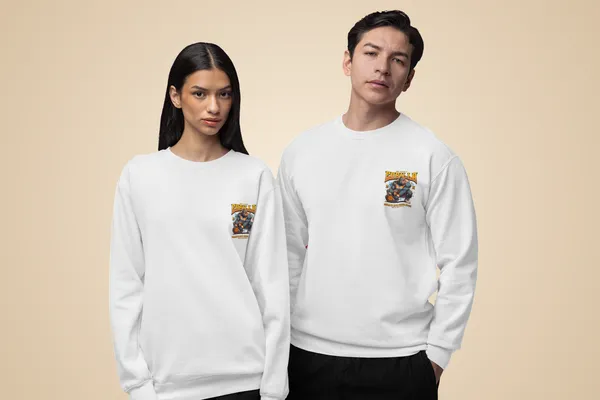 White_Cotton_Gorilla_Sweatshirt_For_Unisex