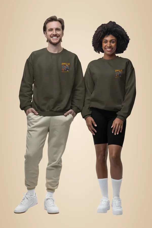 Olive_Green_Cotton_Gorilla_Sweatshirt_For_Unisex