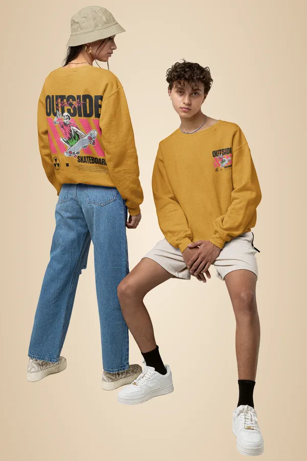 Mustard_Yellow_Cotton_Outside_Street_Art_Sweatshirt_For_Unisex