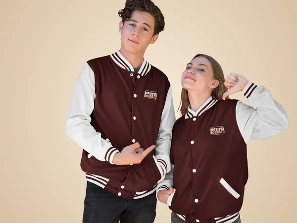 Maroon_Cotton_Never_Give_Up_Varsity_Jacket_For_Unisex