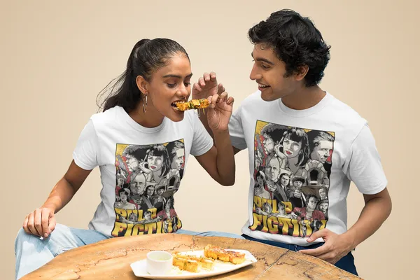 White_Cotton_Pulp_Fiction_Stretch_T-Shirt_For_Unisex