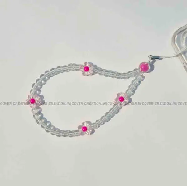 Hot_Pink_Floral_with_Crystal_Beads_Mobile_Charm