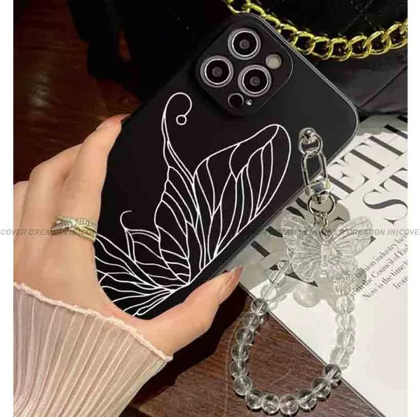 Black_Aesthetic_Butterfly_Chain_Phone__Silicon_Case
