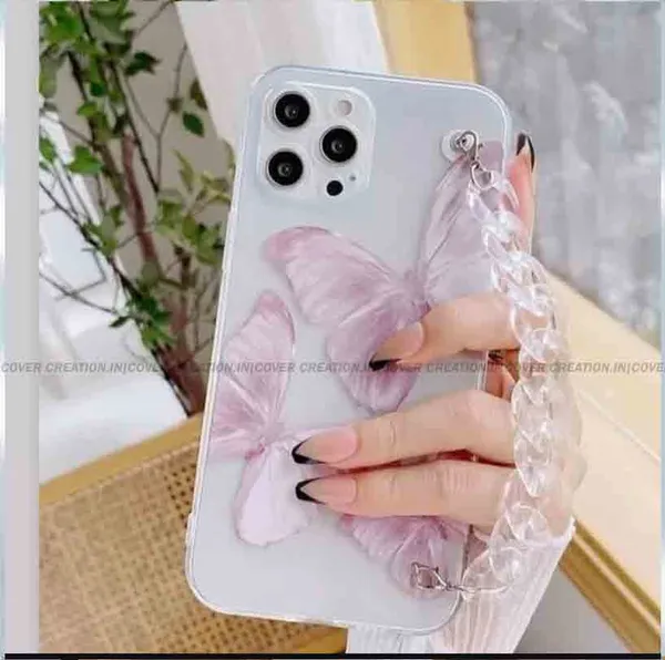 Clear_Butterfly_Pink_Chain_Phone_Silicon_Case