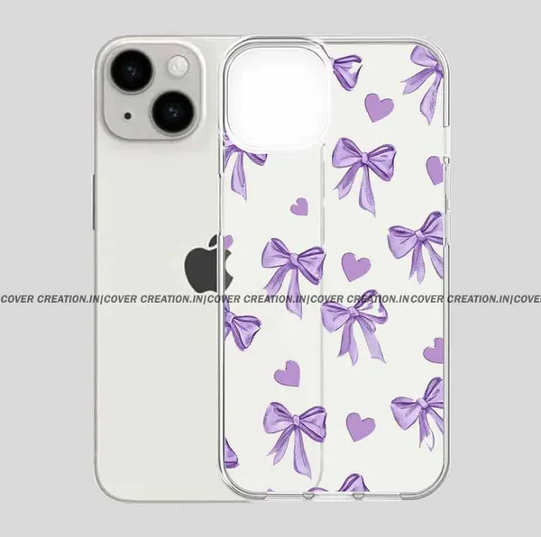 Purple_Bow_&_Hearts_Clear_Soft__Silicon_Case