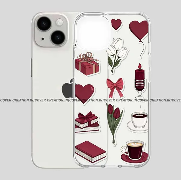 Red_Bow_&_Flower_Clear_Soft__Silicon_Case