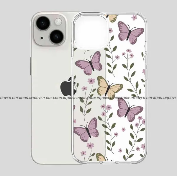 Butterfly_&_Flower_Clear_Soft__Silicon_Case