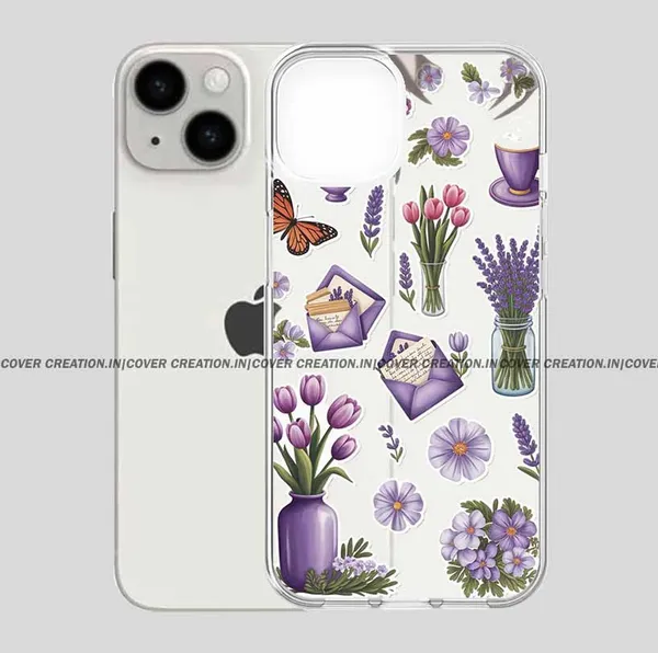 Purple_Tiny_Floral�_Clear_Soft__Silicon_Case