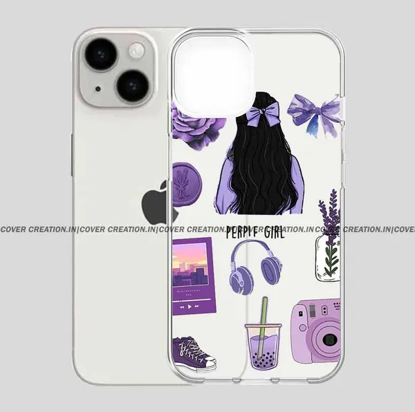 Purple_Bow-girl_Clear_Soft__Silicon_Case