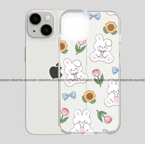Cute_Flower_&_Bunny_Clear_Soft__Silicon_Case