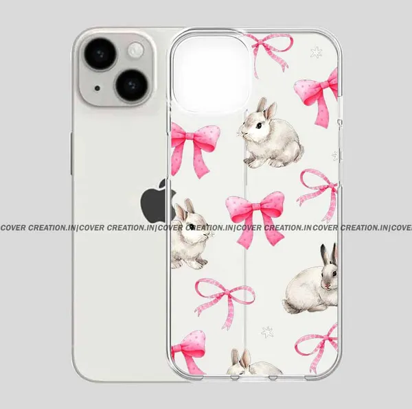 Pink_Bow_Bunny__Clear_Soft__Silicon_Case