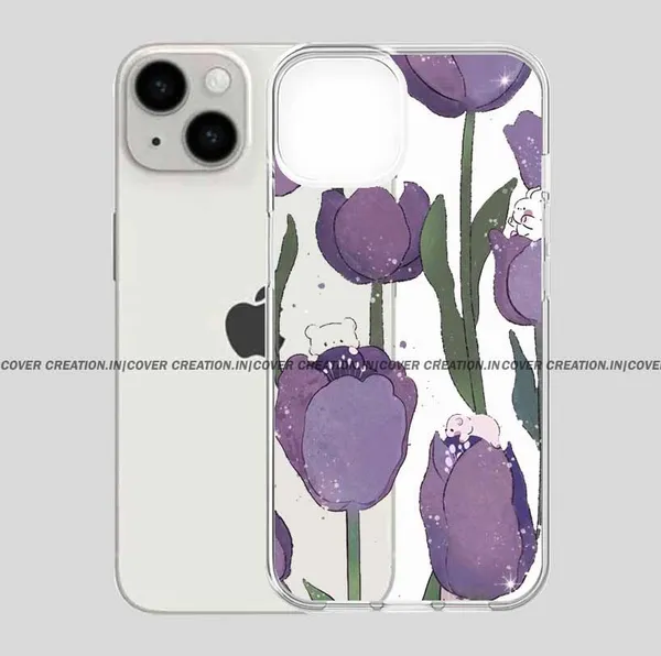 unny_Purple_Flower_Clear_Soft__Silicon_Case