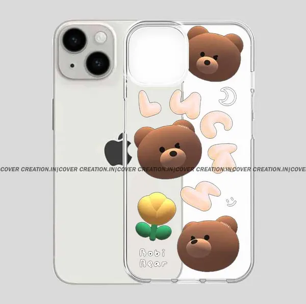 Cute_Teddy_Flower_Clear_Soft__Silicon_Case