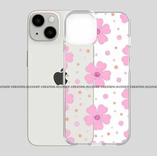 Aesthetic_Pink_Flower_Clear_Soft__Silicon_Case