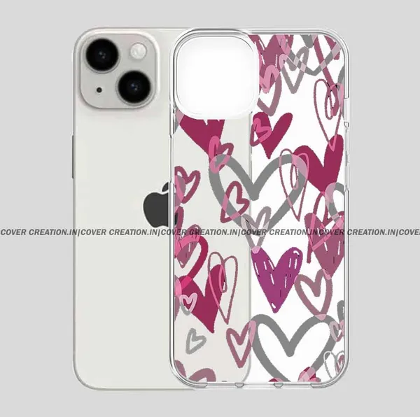 Hot_Pink_Hearts_Aesthetic_Clear_Soft__Silicon_Case