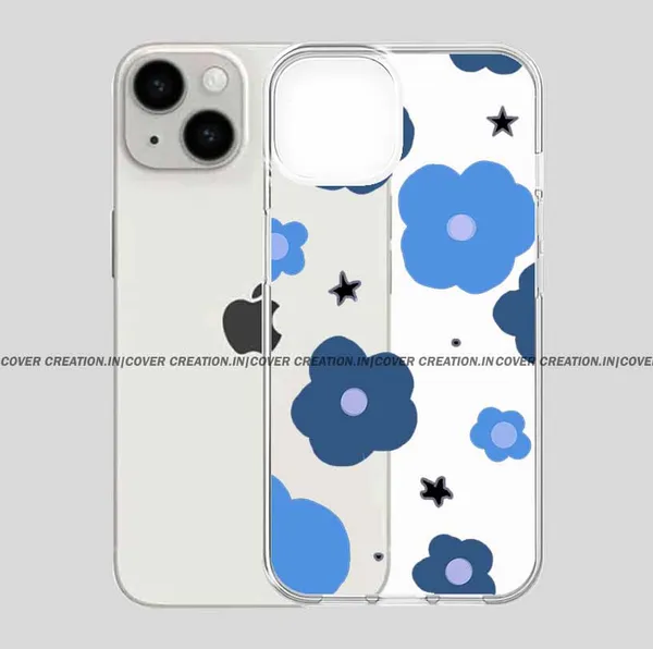 Blue_Star_&_Flowers_Clear_Soft__Silicon_Case