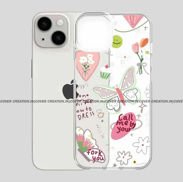 Call_Me_By_Your_Butterfly_&_Flower_Clear_Soft__Silicon_Case