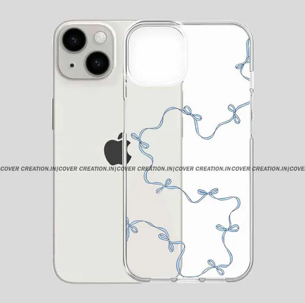 Aesthetic_Blue_Bow_Clear_Soft__Silicon_Case