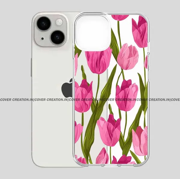 Hot_Pink_Flower_Clear_Soft__Silicon_Case