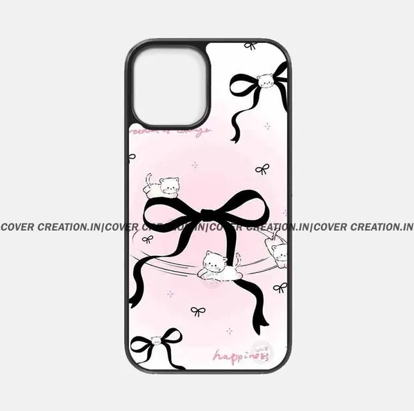 Cat_And_Black_Bow_Premium_Glossy_Phone_Silicon_Case