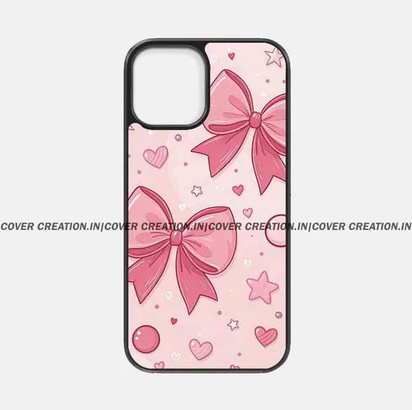 Pink_Bow_Heart__Premium_Glossy_Phone_Silicon_Case
