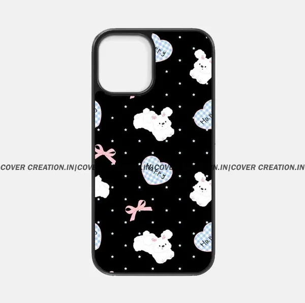 Happy_Bow_Bunny_Hearts_Premium_Glossy_Phone_Silicon_Case