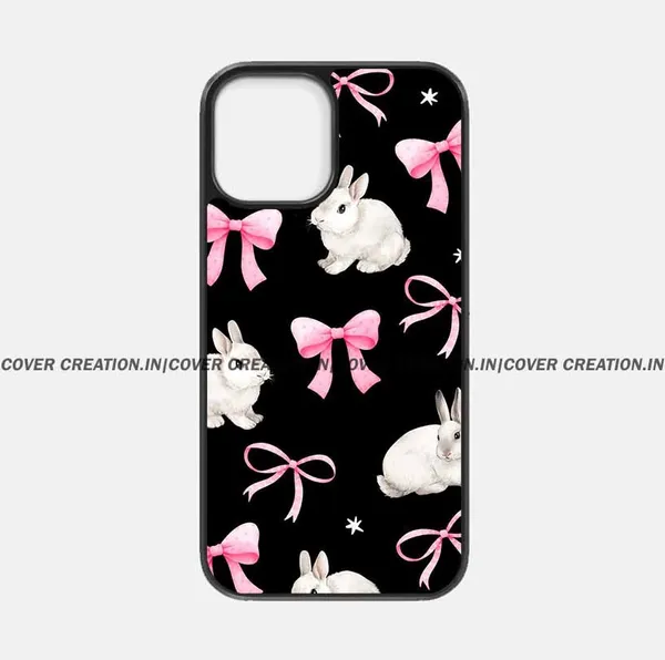 Pink_Bow_&_Bunny_Premium_Glossy_Phone_Silicon_Case