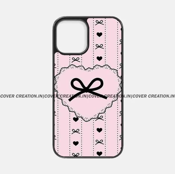 Aesthetic_Black_&_Bow_Hearts_Premium_Glossy_Phone_Silicon_Case