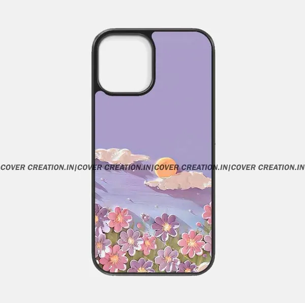 Aesthetic_Moon_&_Sky_Flower_Premium_Glossy_Phone_Silicon_Case