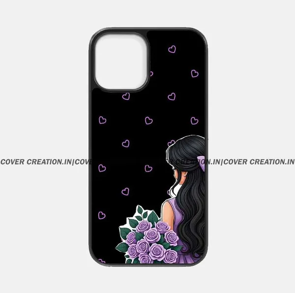 Cute_Girl&_Flower__Premium_Glossy_Phone_Silicon_Case