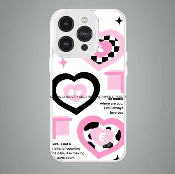 Pink_Off_white_&_Black_Soft_TPU_&_Metal_Back_Cover_For_Mobile_Phone