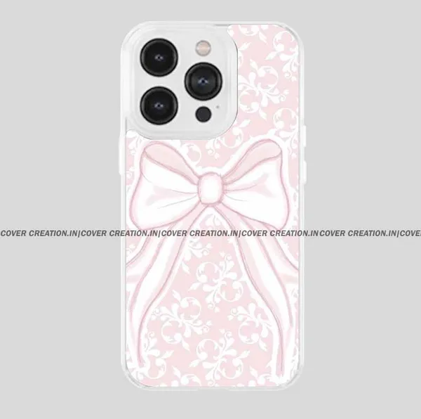 Pink_&_Off_white_Soft_TPU_&_Metal_Back_Cover_For_Mobile_Phone