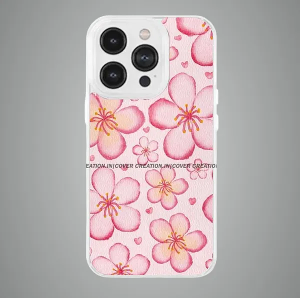 Pink_&_Off_white_Soft_TPU_&_Metal_Back_Cover_For_Mobile_Phone
