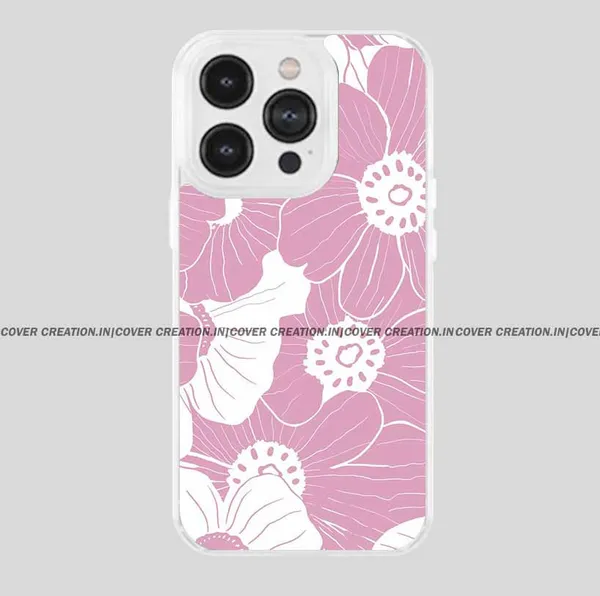 Pink_&_Off_white_Soft_TPU_&_Metal_Back_Cover_For_Mobile_Phone