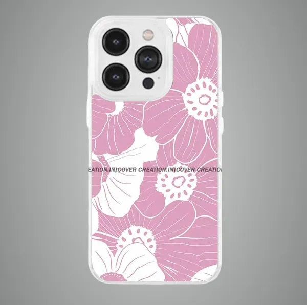 Pink_&_Off_white_Soft_TPU_&_Metal_Back_Cover_For_Mobile_Phone