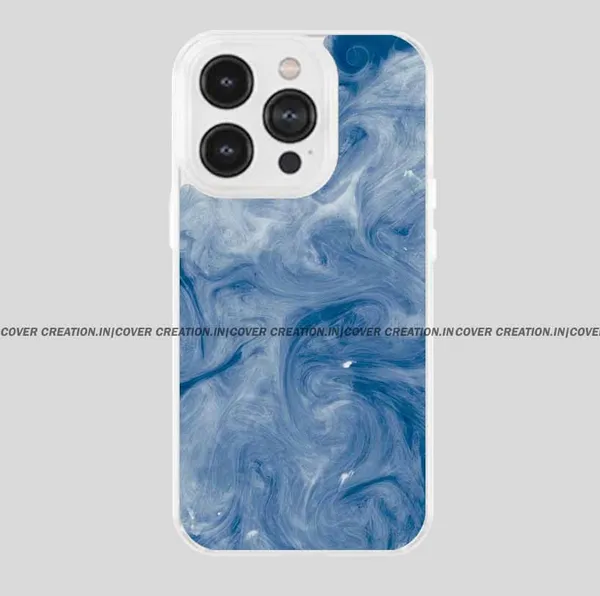 Blue_&_Off_white_Soft_TPU_&_Metal_Back_Cover_For_Mobile_Phone