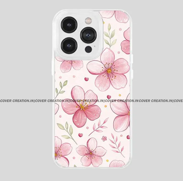 Off_white_&_Pink_Soft_TPU_&_Metal_Back_Cover_For_Mobile_Phone