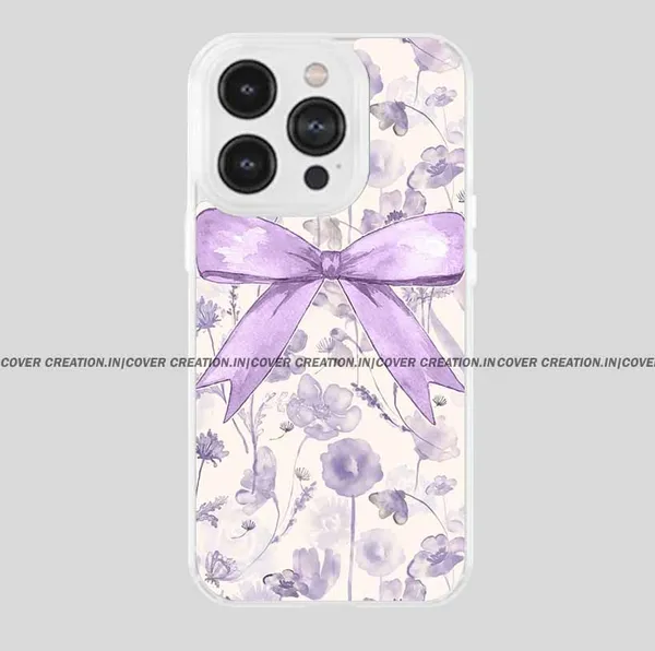 Purple_&_Off_white_Soft_TPU_&_Metal_Back_Cover_For_Mobile_Phone