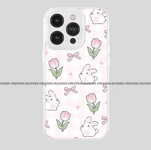 Off_white_&_Pink_Soft_TPU_&_Metal_Back_Cover_For_Mobile_Phone