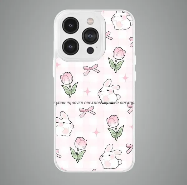 Off_white_&_Pink_Soft_TPU_&_Metal_Back_Cover_For_Mobile_Phone
