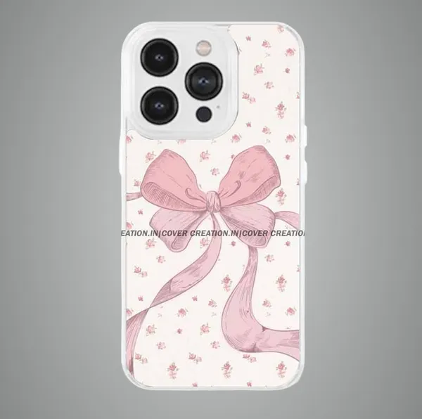 Off_white_&_Pink_Soft_TPU_&_Metal_Back_Cover_For_Mobile_Phone